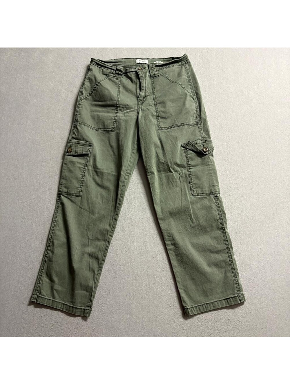Kensie Jeans The Ella High Rise Straight Cargo Pants Womens Size 8/29 Green